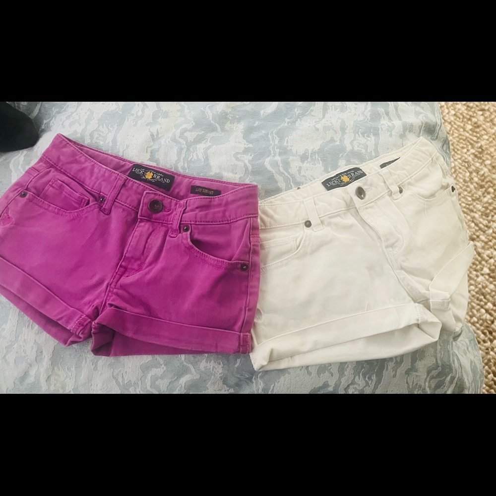 2 Pair Lucky Brand Jean Shorts Girls 10